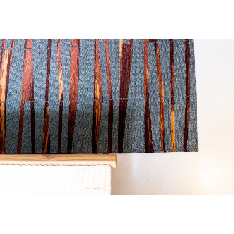 Tapis de Salon tissé plat Prestige Bamboo Azur Gold prestige