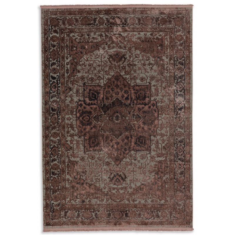 Tapis Vintage Velvet vieux rose motifs anciens