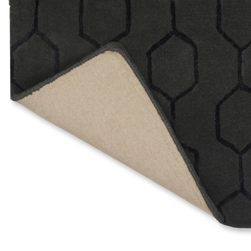 Tapis de salon graphique laine et viscose Gio Noir Wedgwood chambre