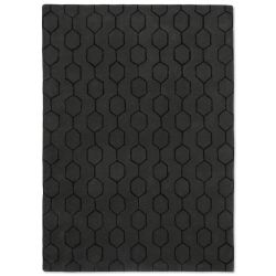 Tapis de salon graphique laine et viscose Gio Noir Wedgwood