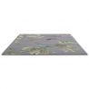 Tapis de salon fleuri laine et viscose Hummingbird Gris Wedgwood oiseau