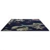 Tapis de salon fleuri laine et viscose Hummingbird Bleu Marine Wedgwood fleurs