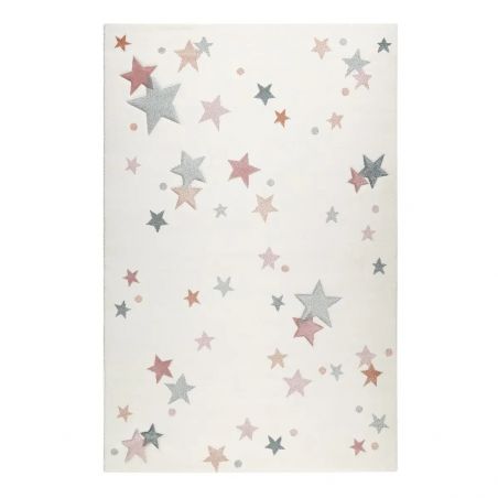 Tapis chambre enfant étoile bleu et rose Jonne