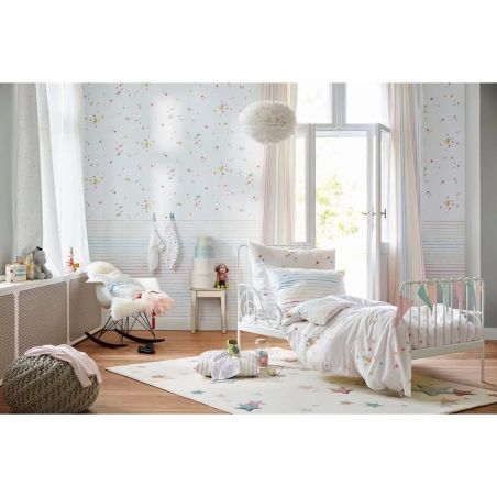 Tapis chambre enfant étoile bleu et rose Jonne Tapis chambre enfant étoile bleu et rose Jonne