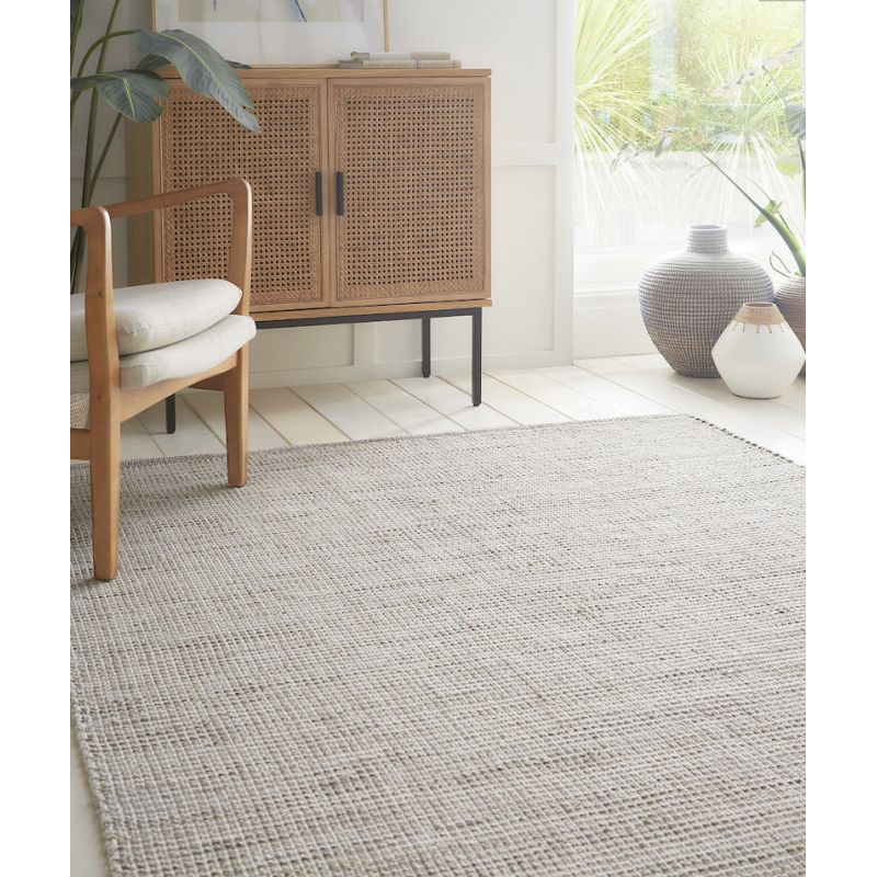 Tapis tissé main en PET Recyclé Gabrielle Naturel