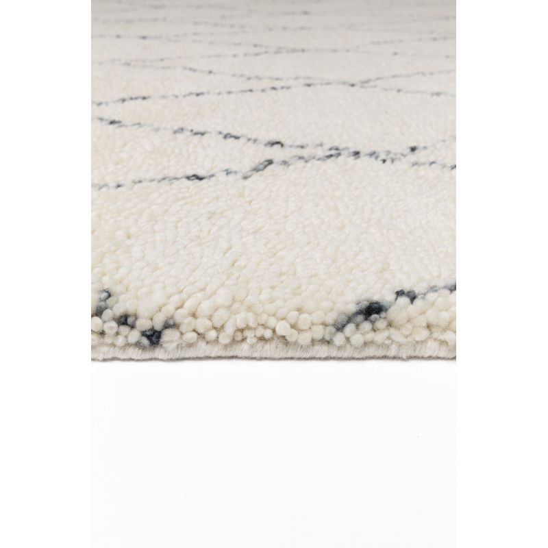 Tapis laine noué main Berbère Prime crème et gris
