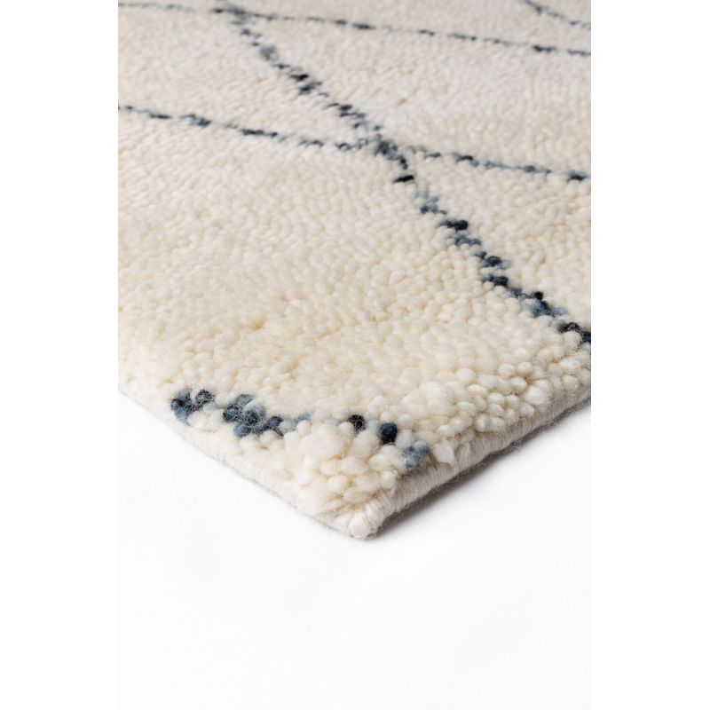Tapis laine noué main Berbère Prime crème et gris