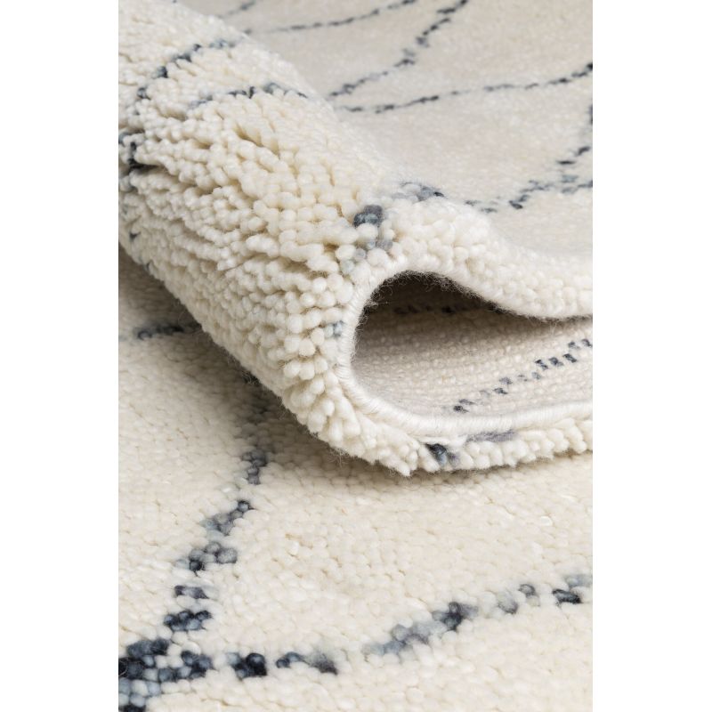 Tapis laine noué main Berbère Prime crème et gris