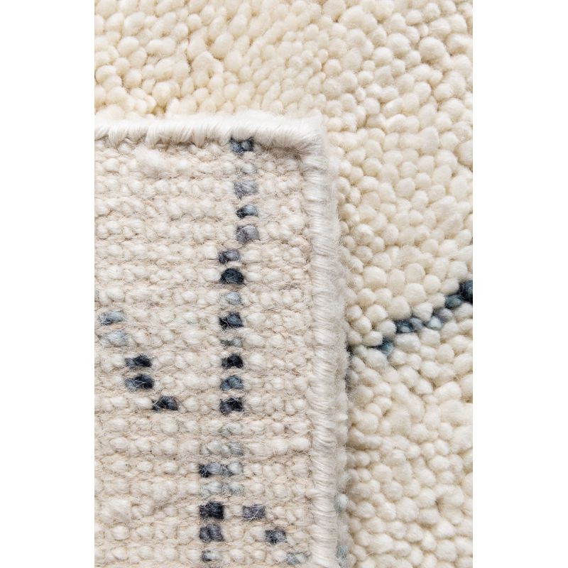 Tapis laine noué main Berbère Prime crème et gris