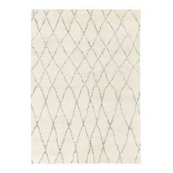 Tapis laine noué main Berbère Prime crème et gris
