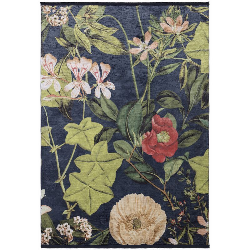 Tapis de salon fleuri Passiflore Midnight - Clarke & Clarke