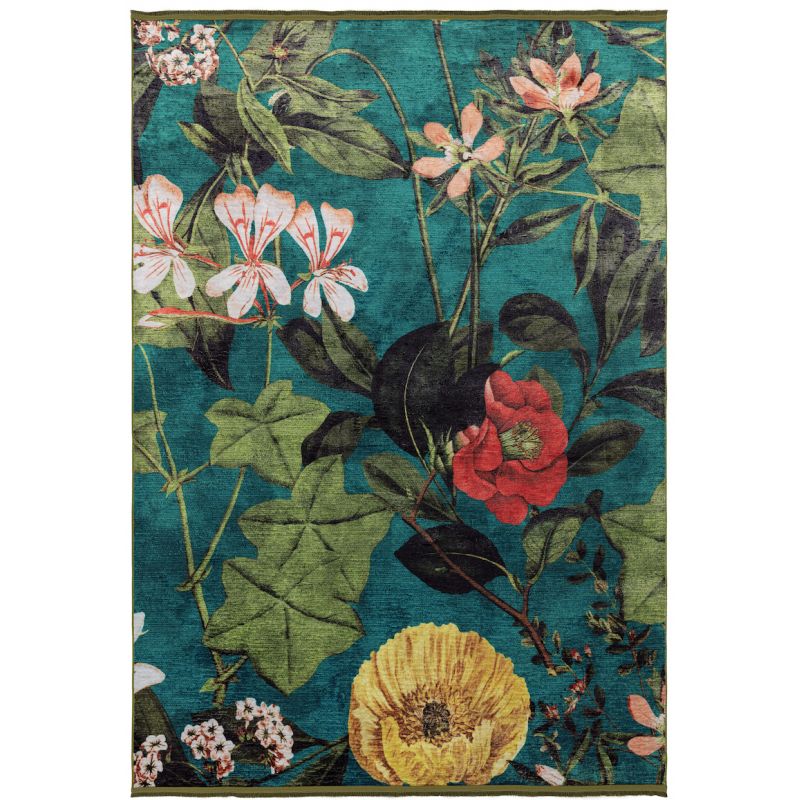 Tapis de salon fleuri Passiflore Kingfisher