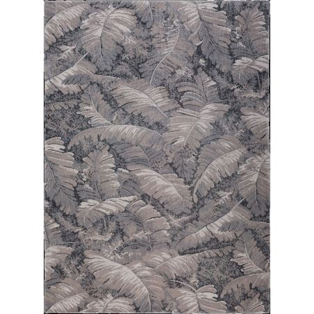 Tapis de Salon tissé plat Manaus Autumn Leaves vegetal gris  beige salon