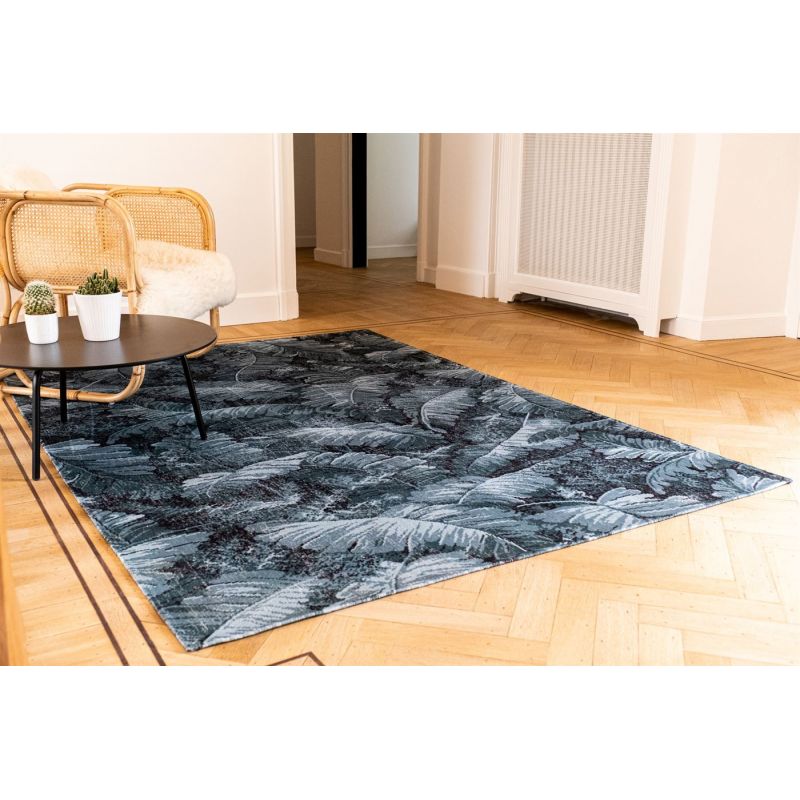 Tapis de Salon tissé plat Manaus Blue in Green Bleu et Vert chambre