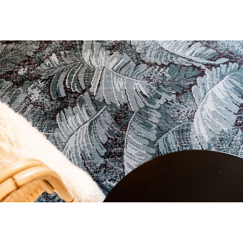 Tapis de Salon tissé plat Manaus Blue in Green Bleu et Vert bureau