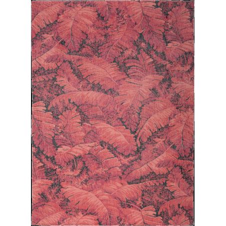 Tapis de Salon tissé plat Manaus Ruby my Dear Rouge feuilles