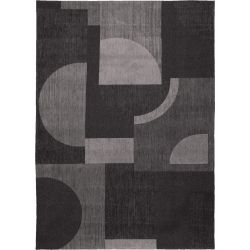 Tapis tissé plat haut de gamme Bauhaus Avant Garde Noir