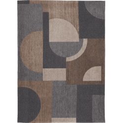 Tapis tissé plat haut de gamme Bauhaus Leather Brun salon