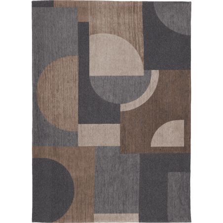 Tapis tissé plat haut de gamme Bauhaus Leather Brun salon