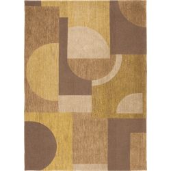 Tapis tissé plat haut de gamme Bauhaus Honey Gold Or salon