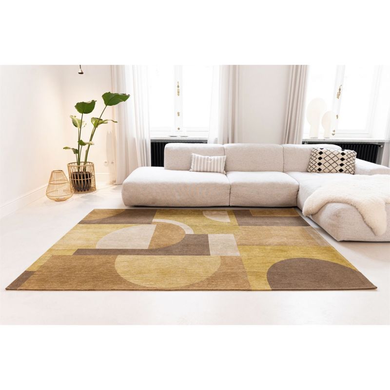 Tapis tissé plat haut de gamme Bauhaus Honey Gold Or decoration
