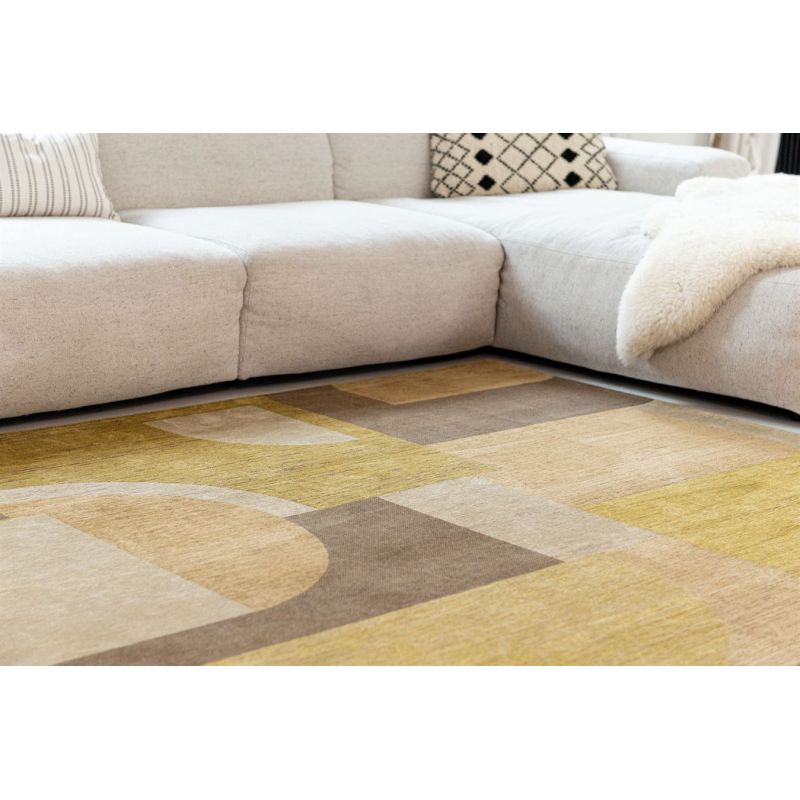 Tapis tissé plat haut de gamme Bauhaus Honey Gold Or bureau