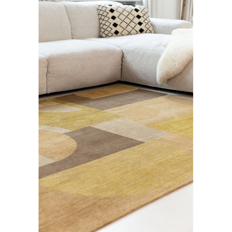 Tapis tissé plat haut de gamme Bauhaus Honey Gold Or