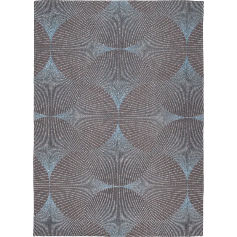 Tapis moderne tissé plat Kimono Chirimen Blue