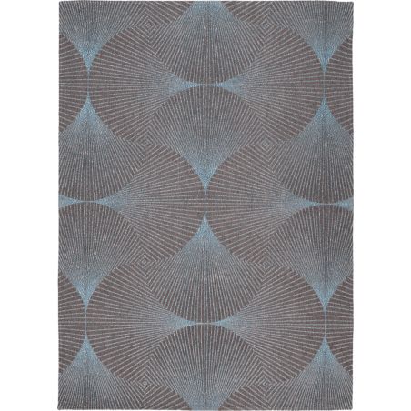 Tapis moderne tissé plat Kimono Chirimen Blue