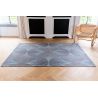 Tapis moderne tissé plat Kimono Chirimen Blue Salon