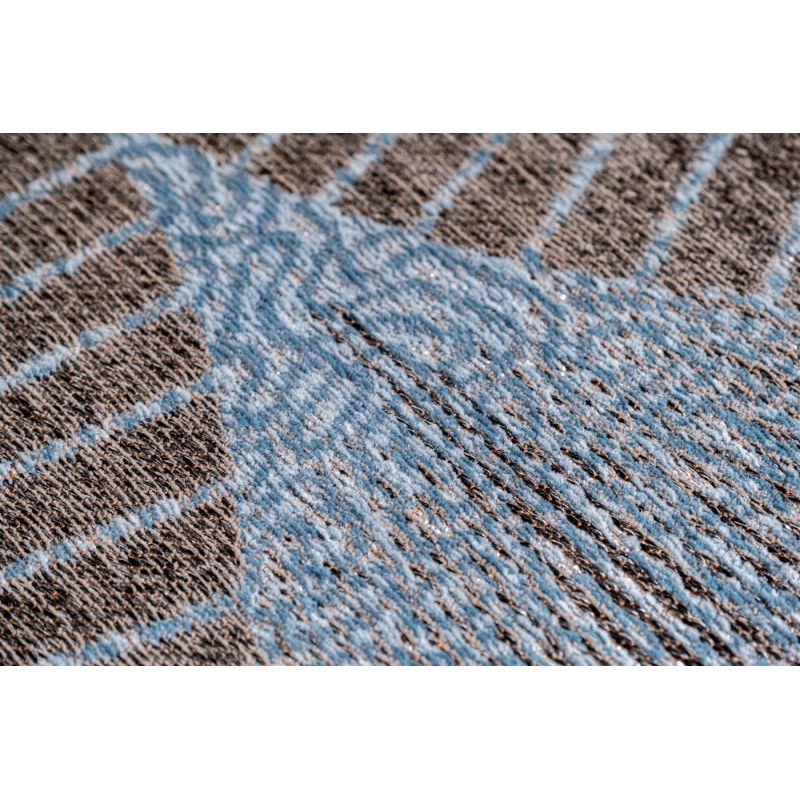 Tapis moderne tissé plat Kimono Chirimen Blue entrée