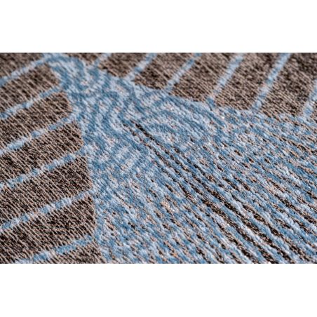 Tapis moderne tissé plat Kimono Chirimen Blue entrée Tapis moderne tissé plat Kimono Chirimen Blue entrée