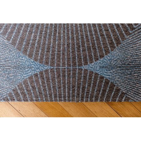 Tapis moderne tissé plat Kimono Chirimen Blue décoration Tapis moderne tissé plat Kimono Chirimen Blue décoration