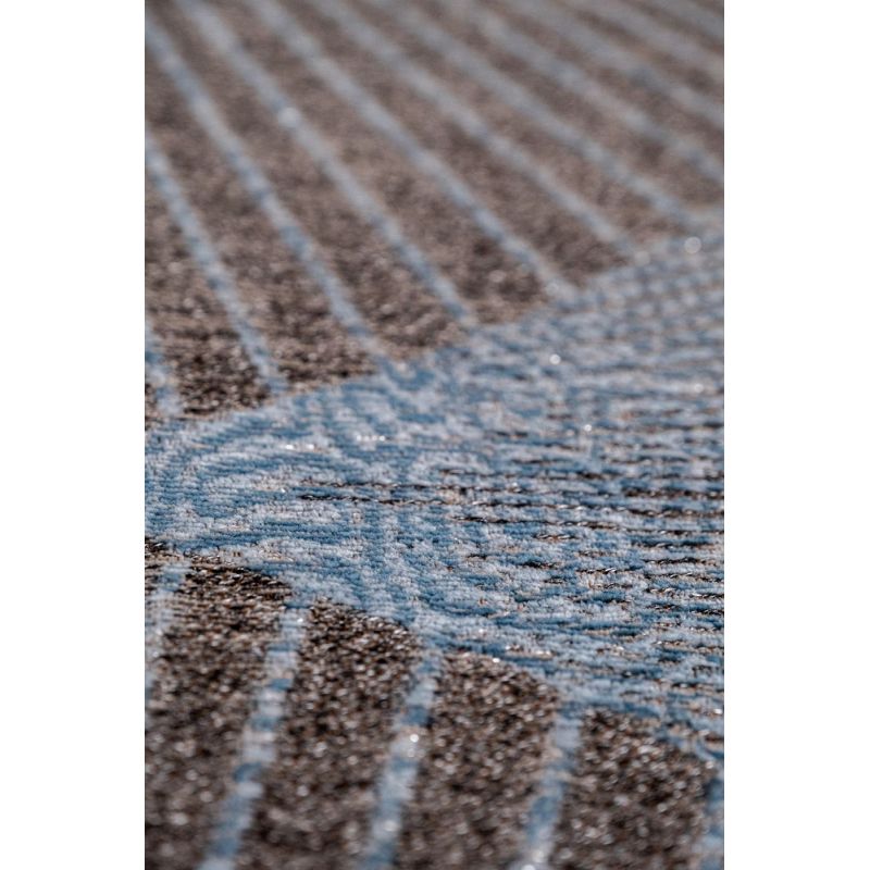 Tapis moderne tissé plat Kimono Chirimen Blue flipo