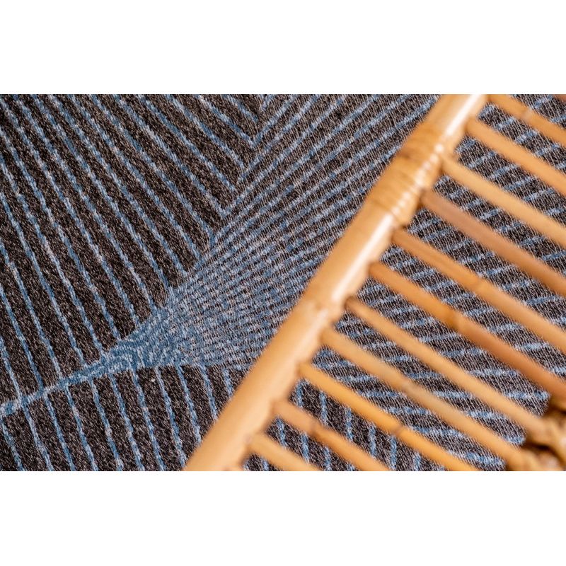 Tapis moderne tissé plat Kimono Chirimen Blue design