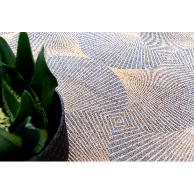 Tapis moderne tissé plat Kimono Rinzu Gold décoration