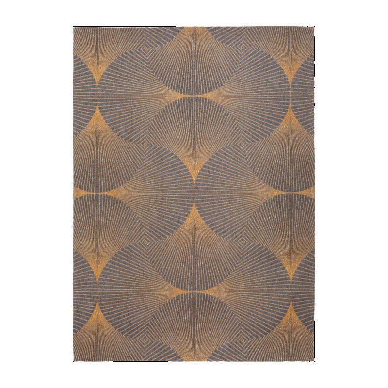Tapis moderne tissé plat Kimono Rinzu Gold design