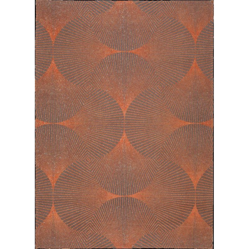 Tapis moderne tissé plat Kimono Yuzen Orange décoration