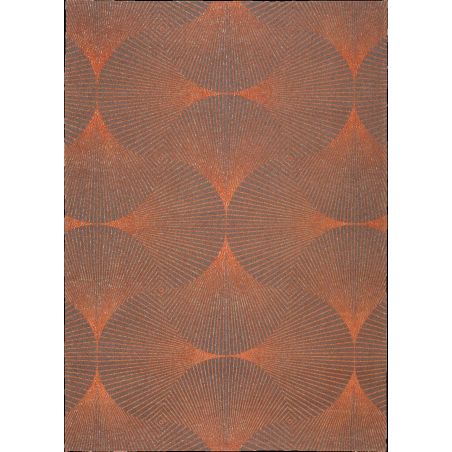 Tapis moderne tissé plat Kimono Yuzen Orange décoration