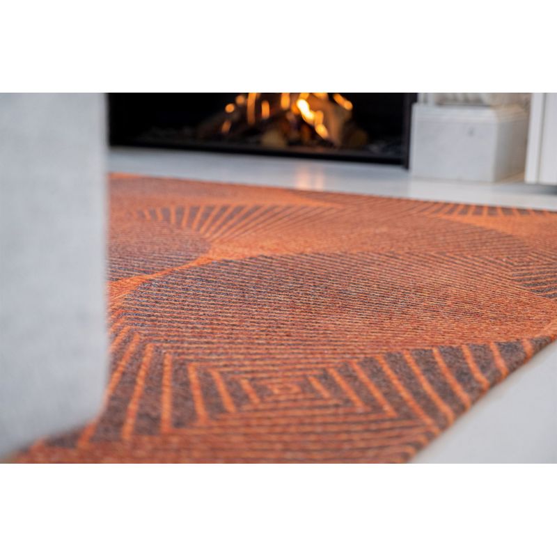 Tapis moderne tissé plat Kimono Yuzen Orange chambre