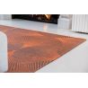 Tapis moderne tissé plat Kimono Yuzen Orange détail design