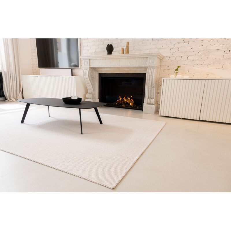 Tapis graphique tissé platNihon WhiteTapis graphique tissé plat  Nihon White
