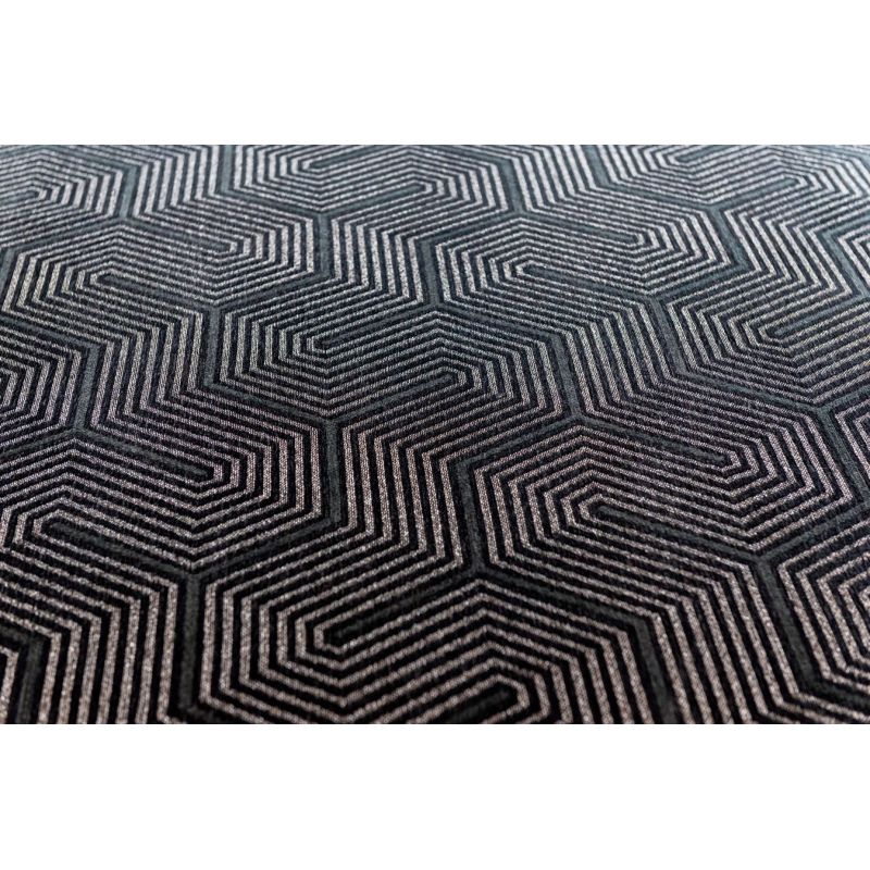 Tapis moderne tissé plat Labyrinth Penti Black