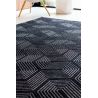 Tapis moderne tissé plat Labyrinth Penti Black