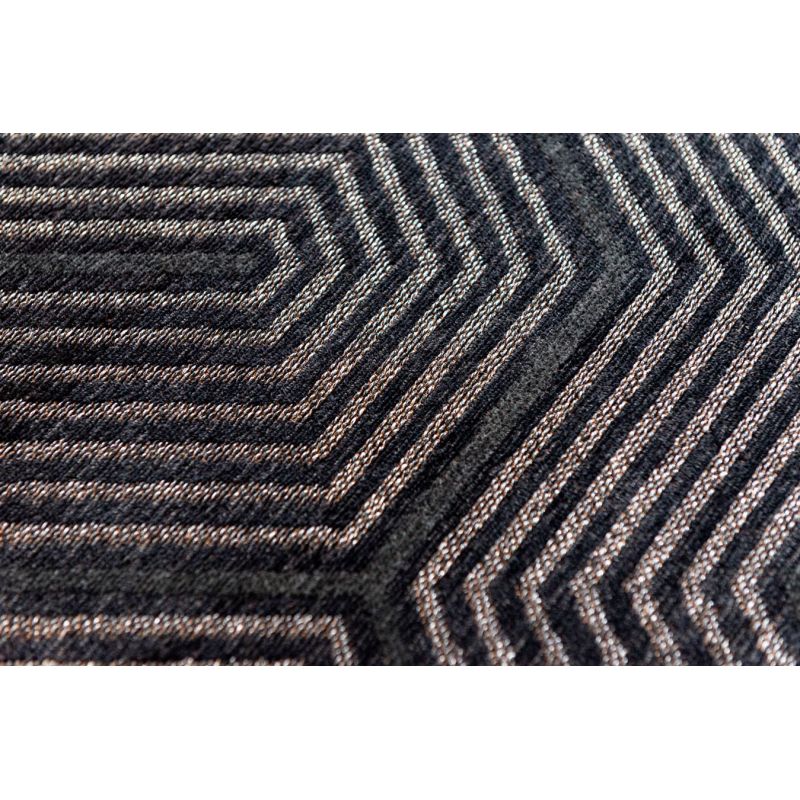 Tapis moderne tissé plat Labyrinth Penti Black