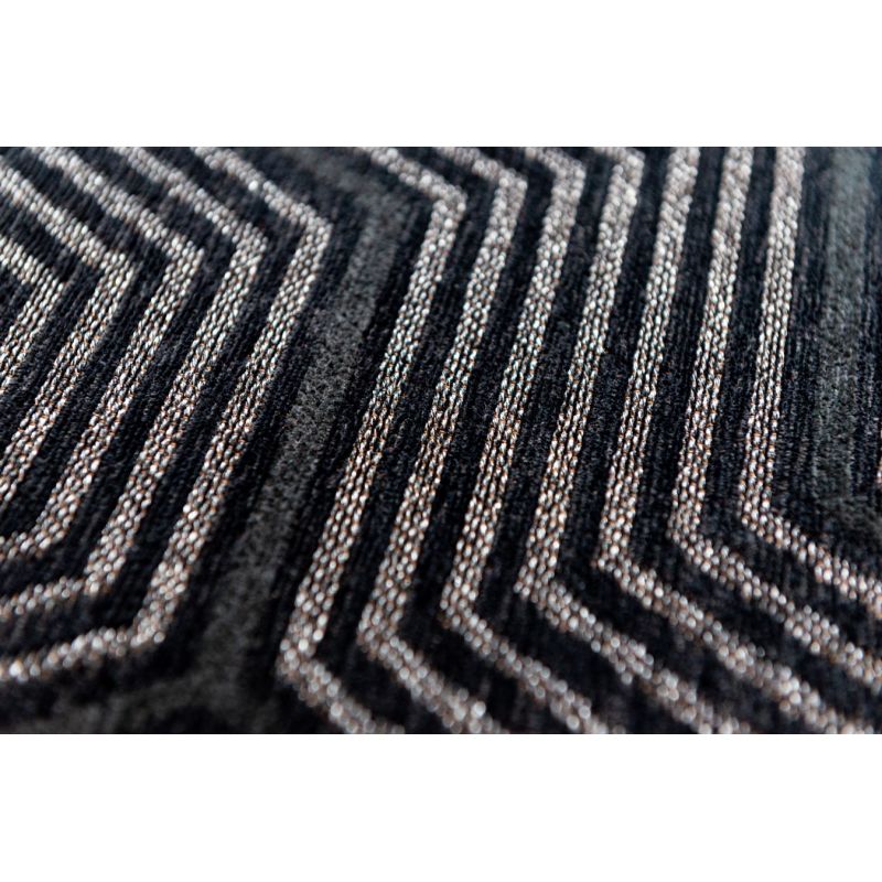 Tapis moderne tissé plat Labyrinth Penti Black