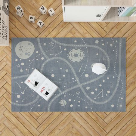 Tapis chambre enfant 100% coton Little Galaxy Tapis chambre enfant 100% coton Little Galaxy