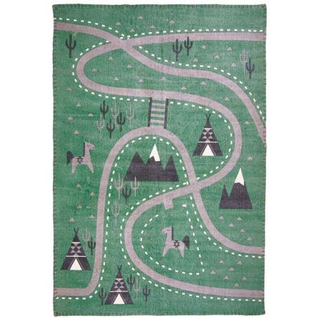 Tapis chambre enfant 100% coton Little Western