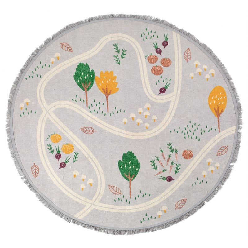 Tapis rond chambre enfant 100% coton Little Garden