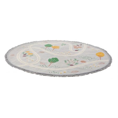 Tapis rond chambre enfant 100% coton Little Garden Tapis rond chambre enfant 100% coton Little Garden